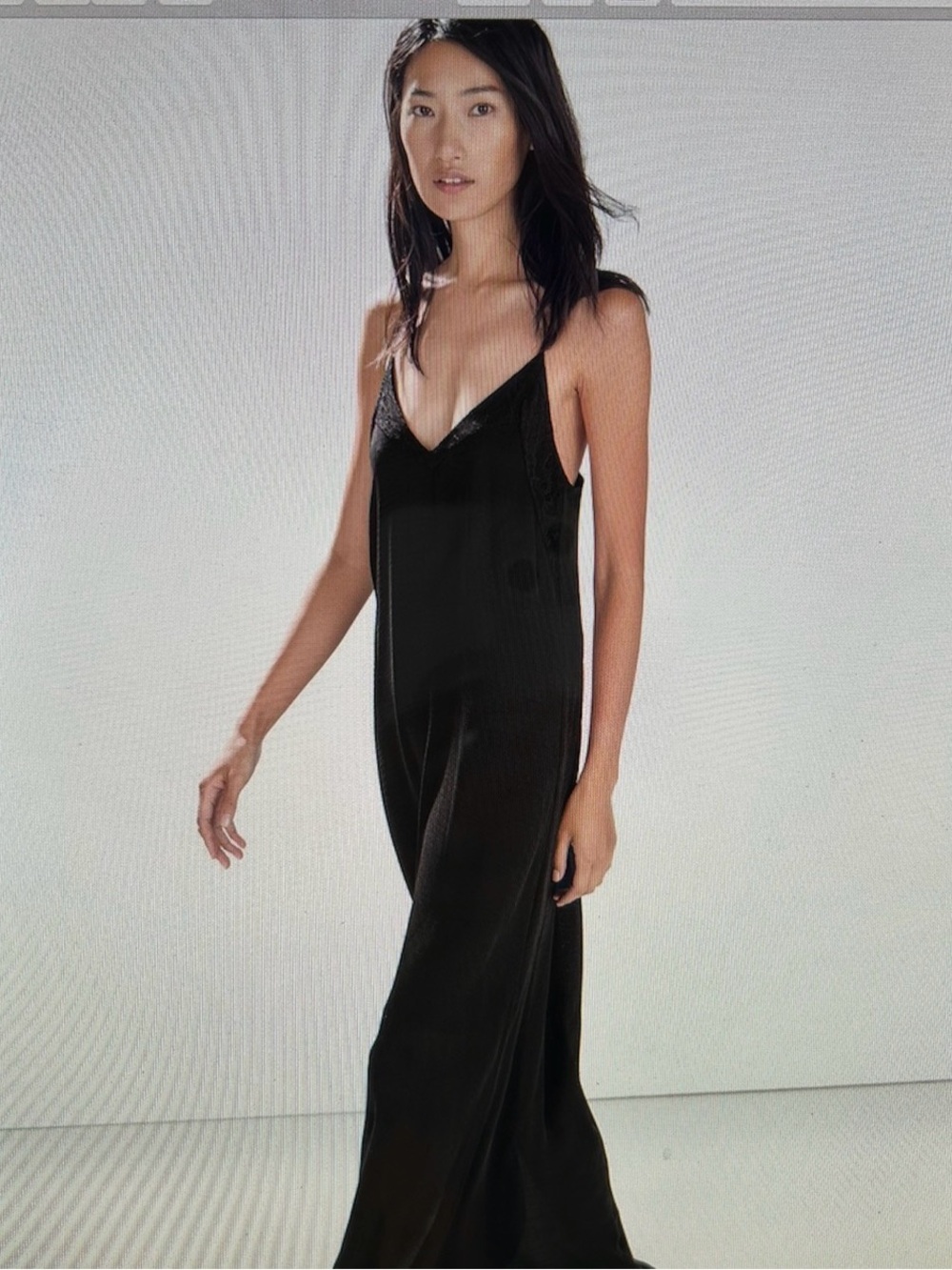 Zara  Black Slip Maxi Dress with Side Slit - Picture 4 of 11